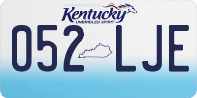 KY license plate 052LJE