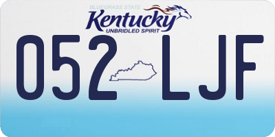 KY license plate 052LJF