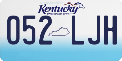 KY license plate 052LJH