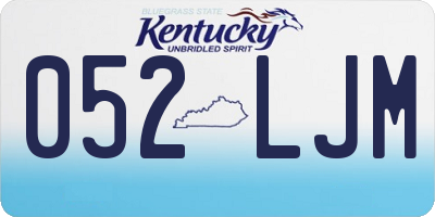 KY license plate 052LJM
