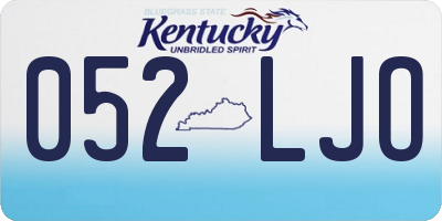 KY license plate 052LJO