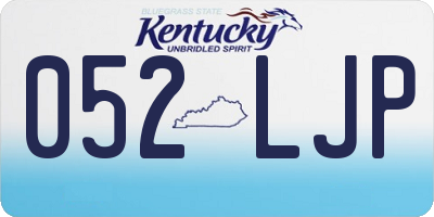 KY license plate 052LJP