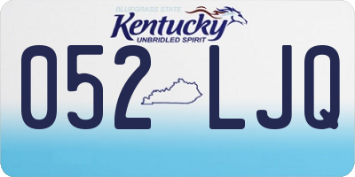 KY license plate 052LJQ
