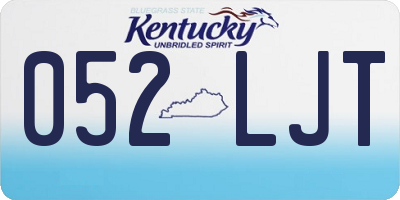 KY license plate 052LJT
