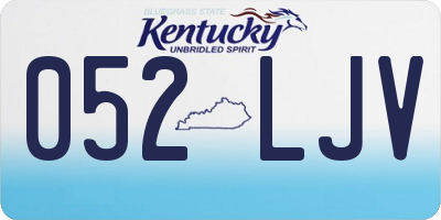 KY license plate 052LJV