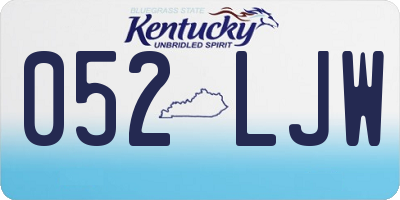 KY license plate 052LJW