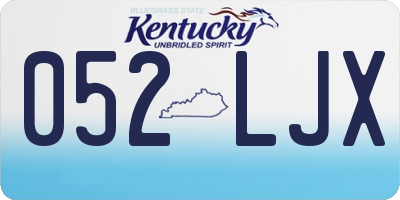 KY license plate 052LJX