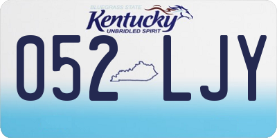 KY license plate 052LJY