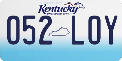 KY license plate 052LOY