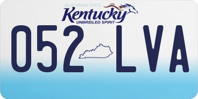 KY license plate 052LVA
