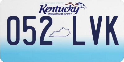 KY license plate 052LVK