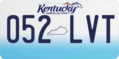 KY license plate 052LVT