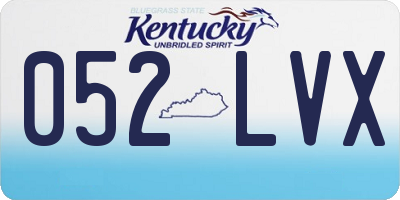 KY license plate 052LVX