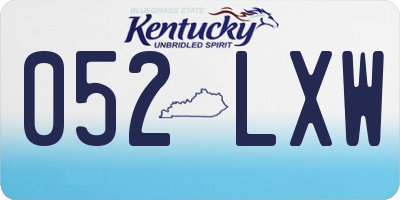 KY license plate 052LXW