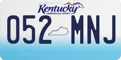 KY license plate 052MNJ