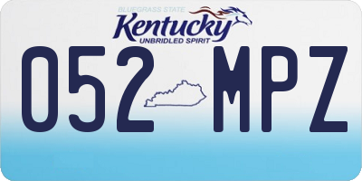 KY license plate 052MPZ