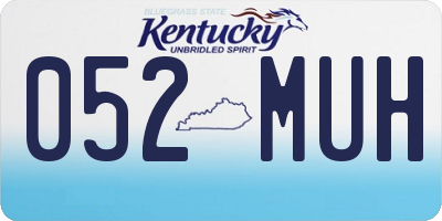 KY license plate 052MUH