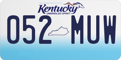 KY license plate 052MUW