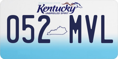 KY license plate 052MVL