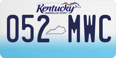 KY license plate 052MWC