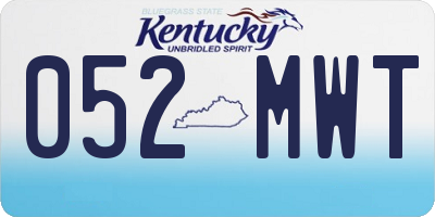 KY license plate 052MWT