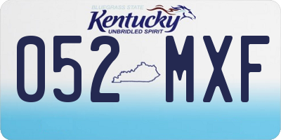 KY license plate 052MXF