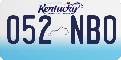 KY license plate 052NBO