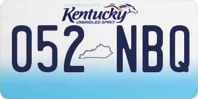 KY license plate 052NBQ
