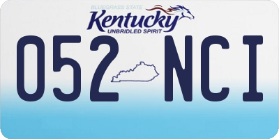 KY license plate 052NCI