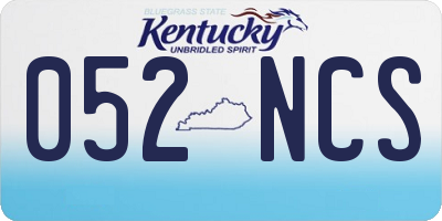 KY license plate 052NCS