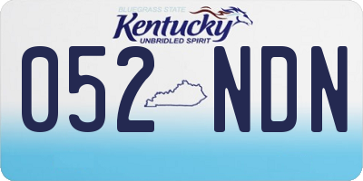 KY license plate 052NDN