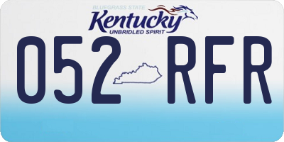 KY license plate 052RFR