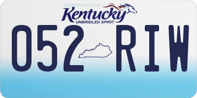 KY license plate 052RIW