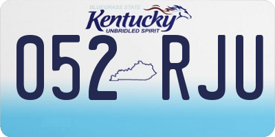KY license plate 052RJU