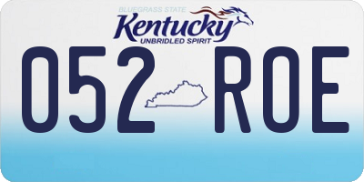KY license plate 052ROE
