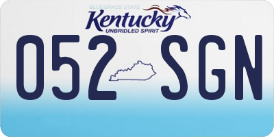KY license plate 052SGN