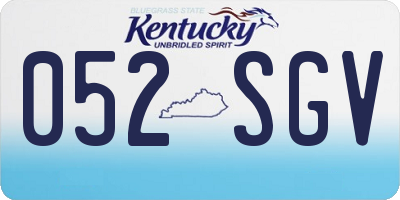KY license plate 052SGV