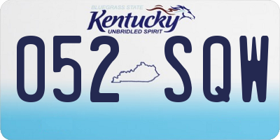 KY license plate 052SQW