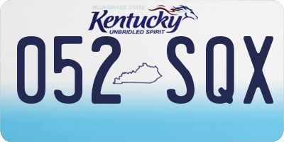 KY license plate 052SQX
