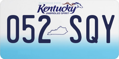 KY license plate 052SQY