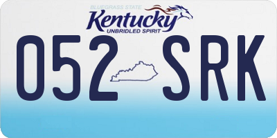 KY license plate 052SRK