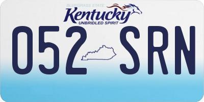 KY license plate 052SRN