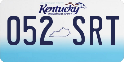KY license plate 052SRT