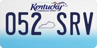 KY license plate 052SRV