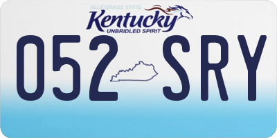 KY license plate 052SRY