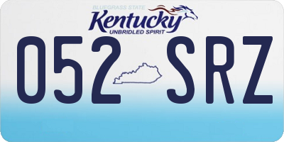 KY license plate 052SRZ