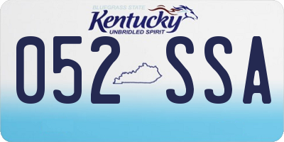 KY license plate 052SSA