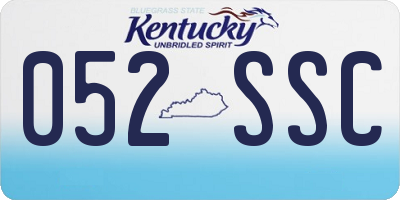 KY license plate 052SSC