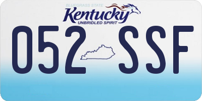 KY license plate 052SSF