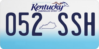 KY license plate 052SSH